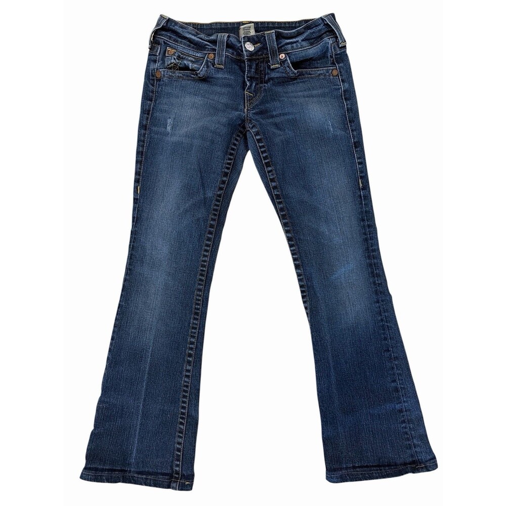 True Religion Brand Jeans Womens 28 Bootcut Flare Y2K Made in USA Stretch Denim